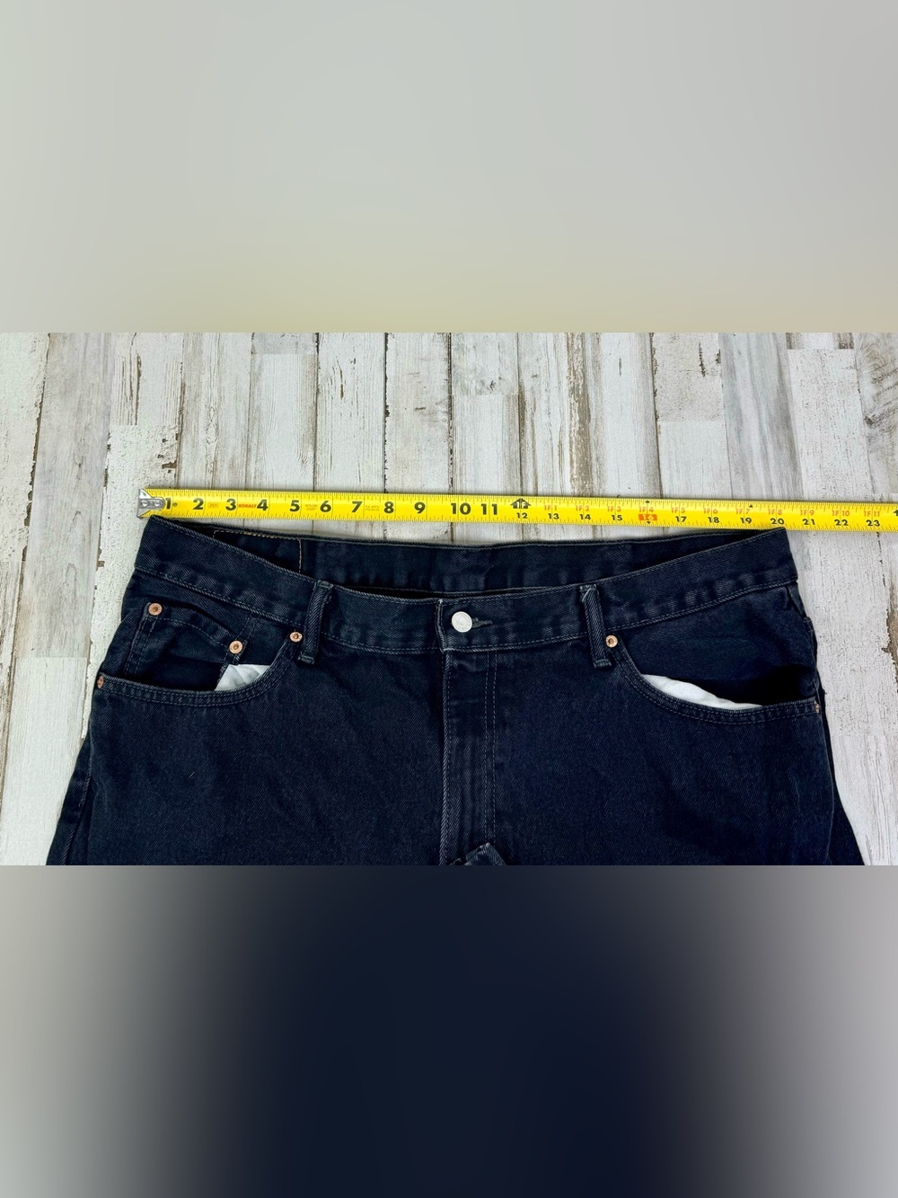 Vintage Levis 550 Pants Jeans Men 40x30 Denim Stretch Black Straight - Picture 7 of 12